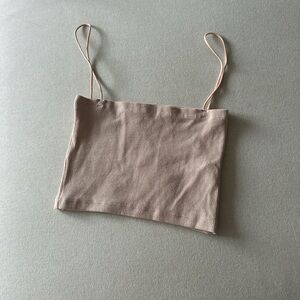 Zara Beige Ribbed Camisole Top